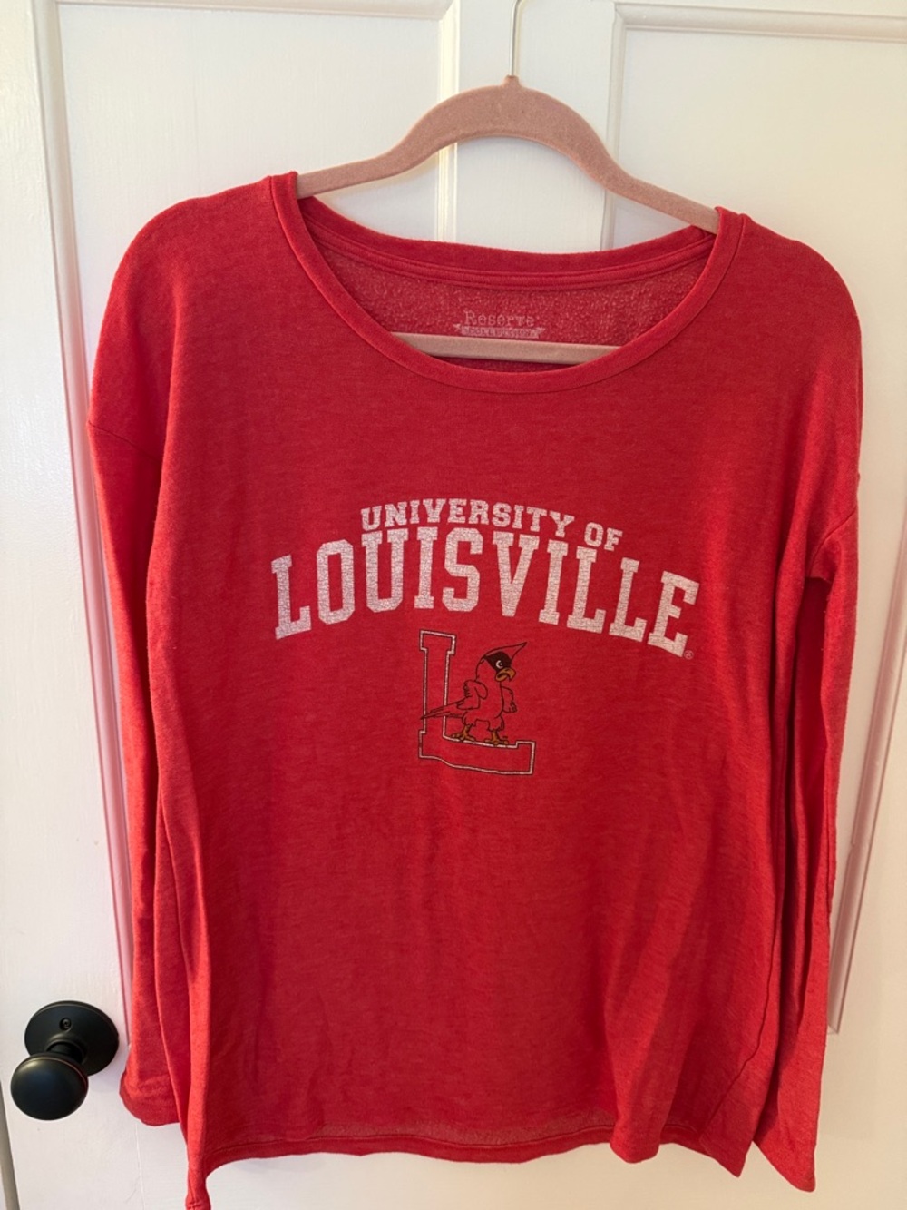 Reserve Collection Red University of Louisville Graphic Long Sleeve Tee